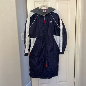 TYR swim parka navy and white size adult small
